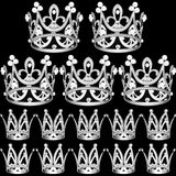 15Pcs Crown Cake Topper, Silver Mini Crowns, Small Crystal Pearl Cupcake Toppers for Flower Arrangements Cupcake Baby Shower Birthday Party Wedding