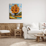 Stupell Industries Giant Sunflower Stalk Country Side Landscape Spiral Sky Canvas Wall Art, Design by Thomas Fluharty