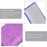 Smart Design Non Scratch Scrub Sponge with Bamboo Odorless Rayon Fiber - Set of 6 - Ultra Absorbent - Soft and Scrubber Side - Cleaning, Dishes