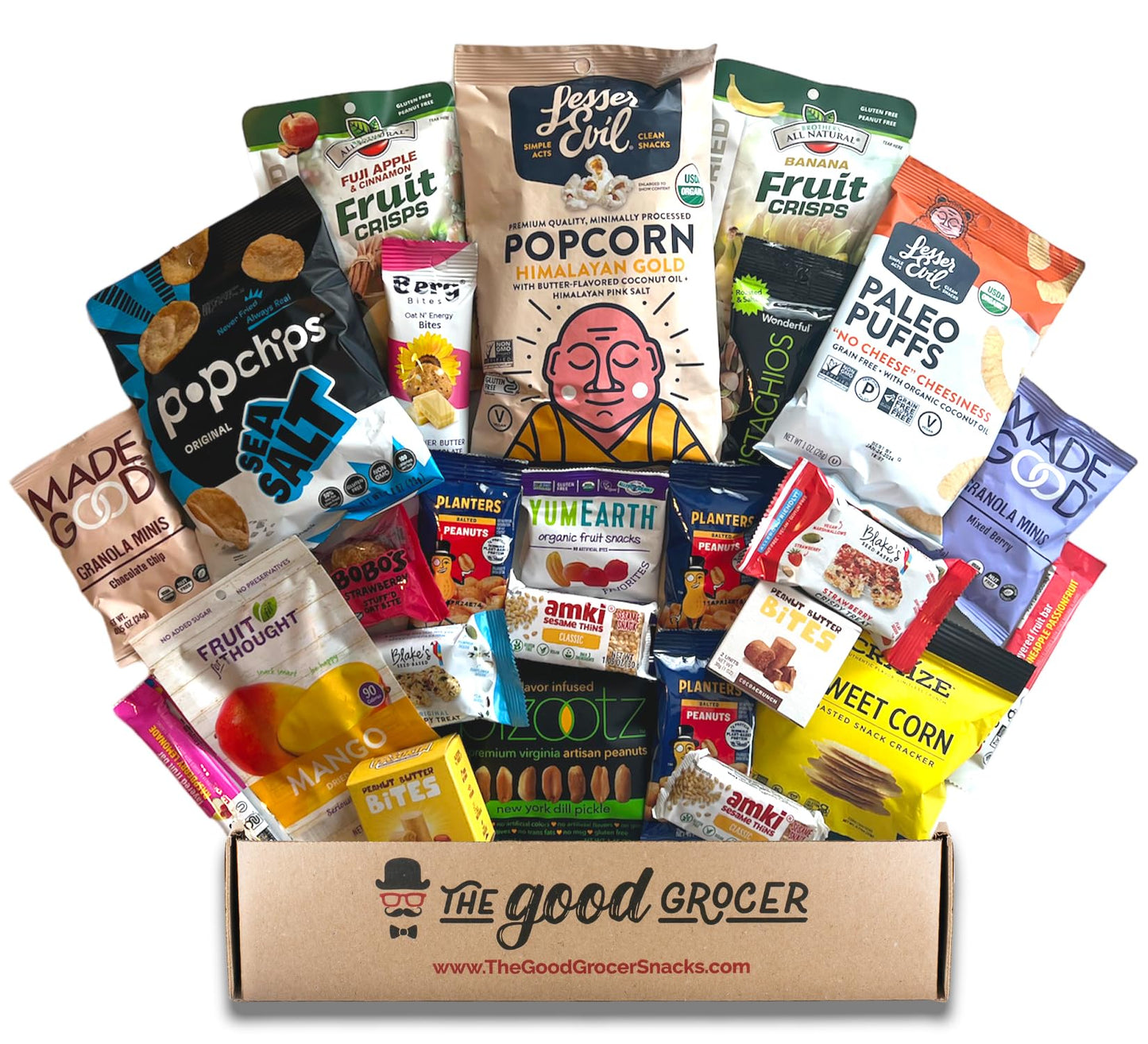 GLUTEN FREE and VEGAN (DAIRY and FIG FREE) Healthy Snacks Care Package (25 Ct): Cookies, Bars, Chips, Fruit, Nuts, Trail Mix, Gift Box Sampler, Office