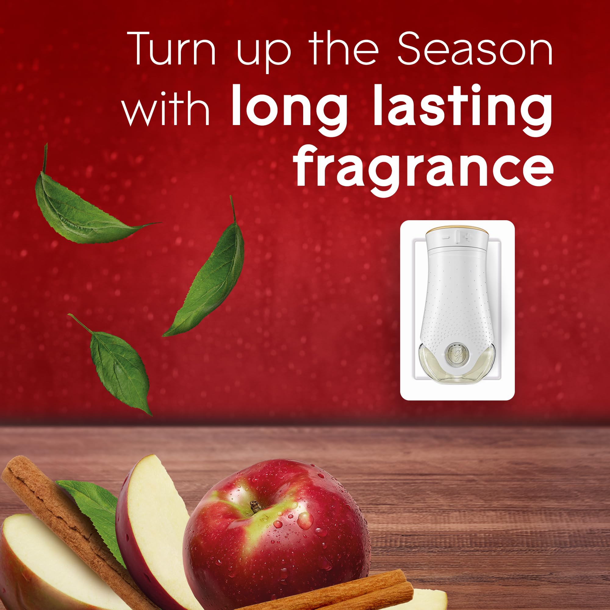 Glade PlugIns Refills Air Freshener, Scented and Essential Oils for Home and Bathroom, Autumn Spiced Apple, 1.34 Fl Oz, 2 Count