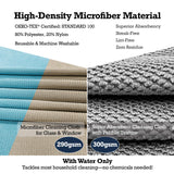 Exprosiflux Lint-Free Streak-Free Glass Cleaning Cloth 3-Pack - Microfiber Towels Polish & Scrub with Only Water for Windows, Cars, Mirrors - Blue