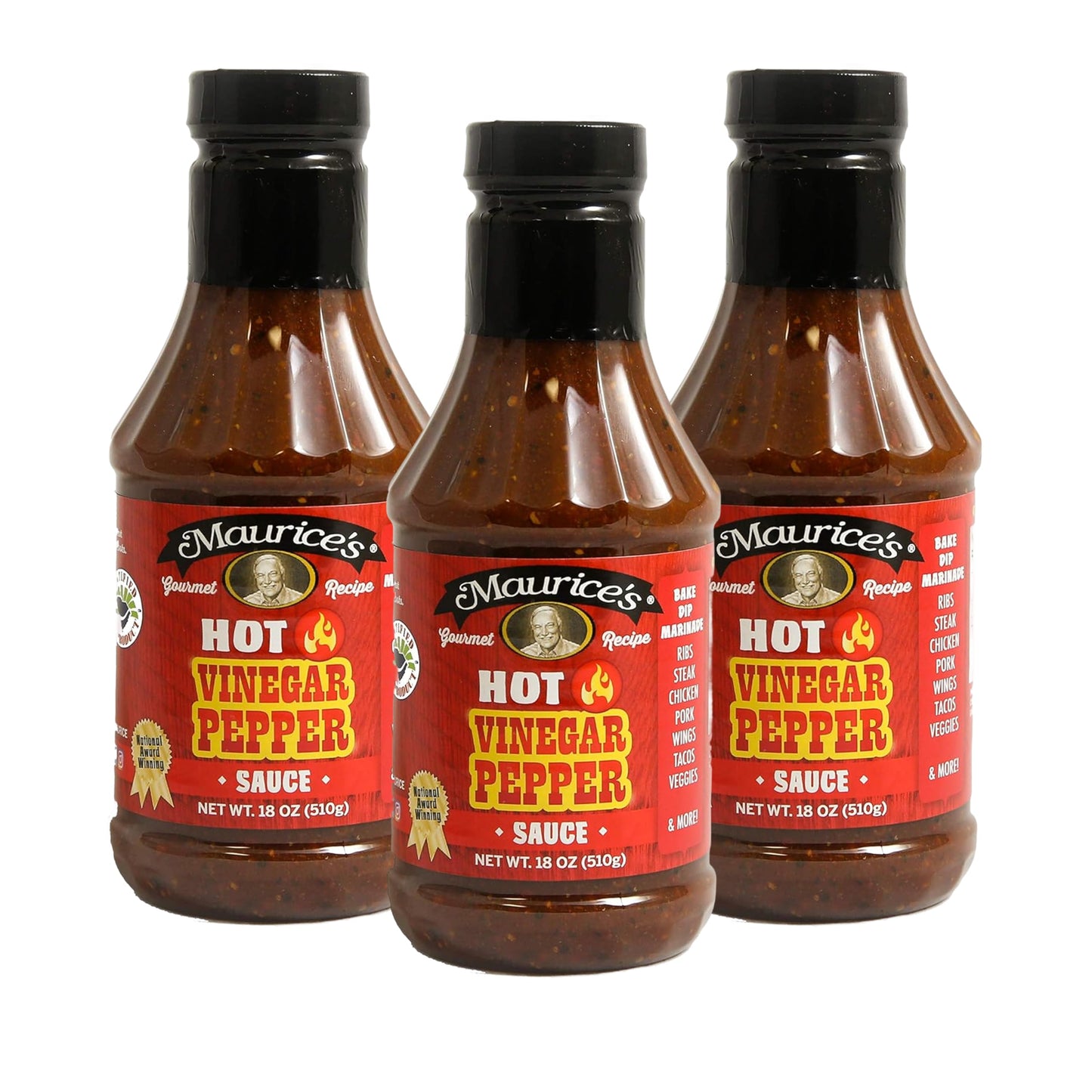 Maurice’s Southern Gold BBQ Sauce, Hot Pepper- Carolina Gold Barbecue Sauce with Bold Pepper Heat- Authentic Southern Carolina Barbeque Dressing