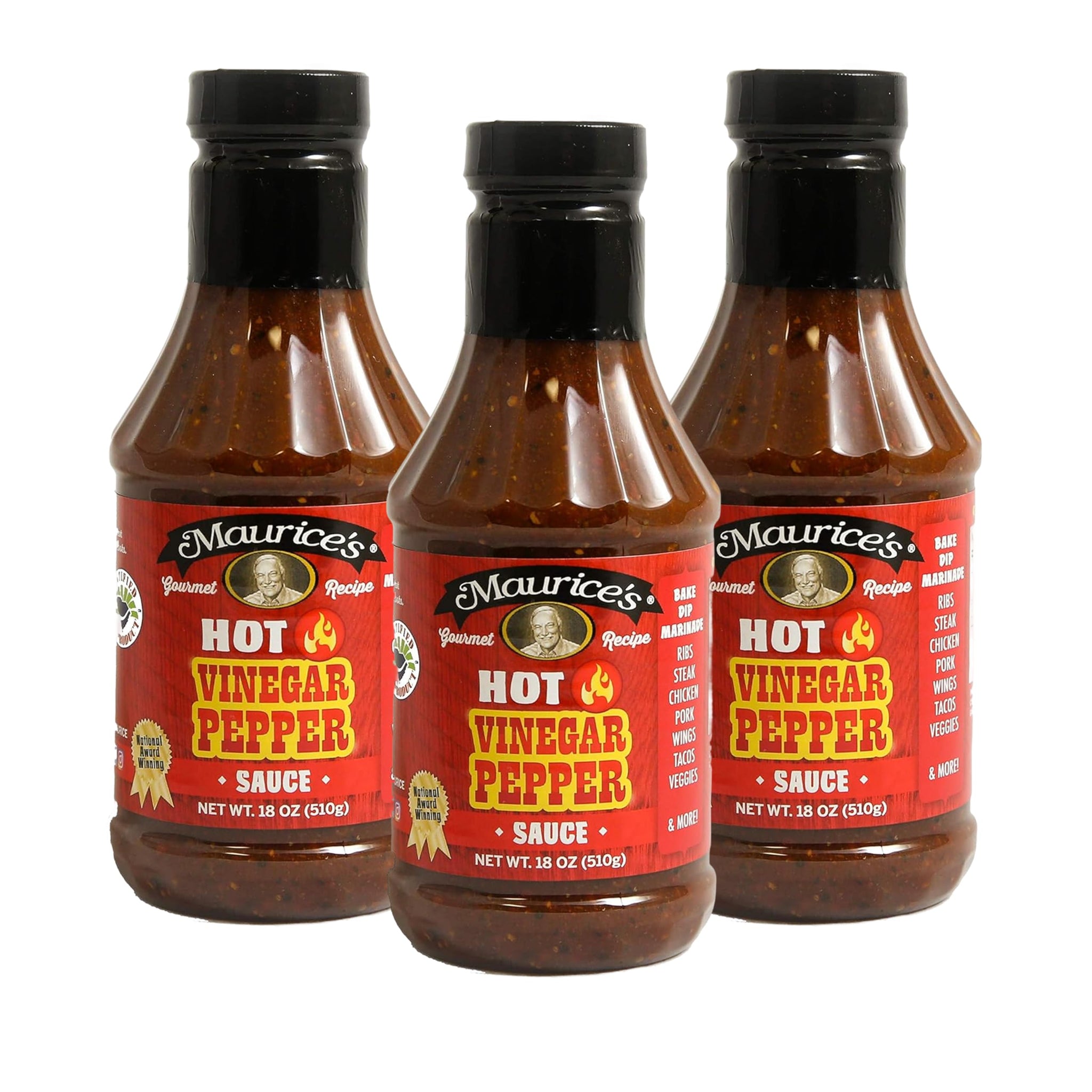 Maurice’s Southern Gold BBQ Sauce, Hot Pepper- Carolina Gold Barbecue Sauce with Bold Pepper Heat- Authentic Southern Carolina Barbeque Dressing