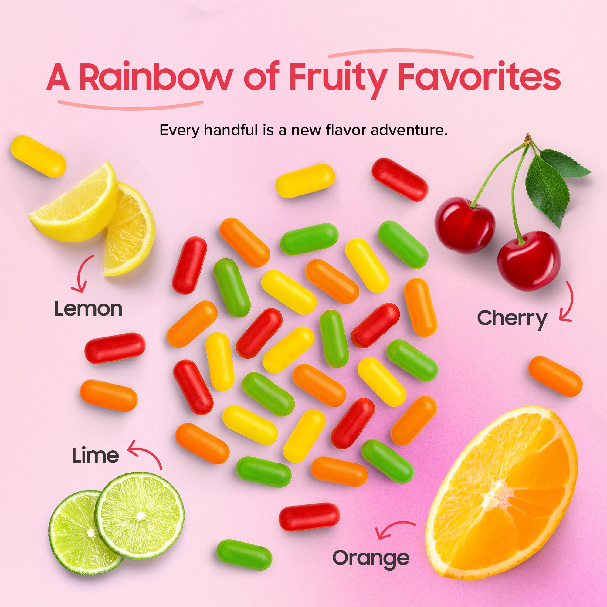 Mike and Ike Candy - 2 lbs Bulk Pack | Assorted Chewy Fruit Candy Bulk | Orange, Cherry, Strawberry, Lemon & Lime Flavor | Big Bag of Sweet Treats