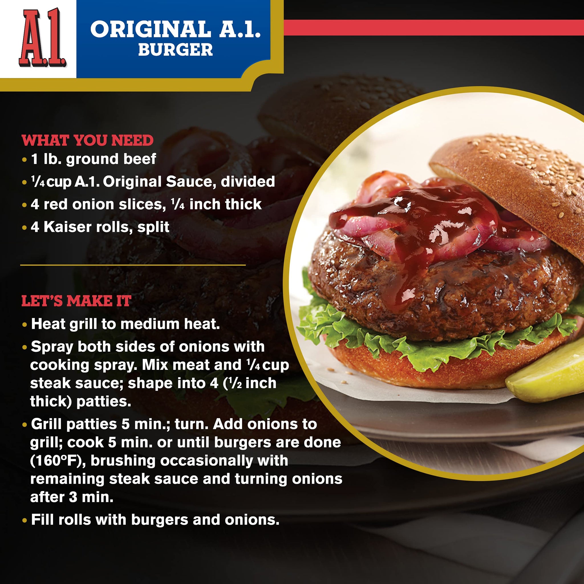 A.1. Original Steak Sauce (24 ct Casepack, 5 oz Bottles)