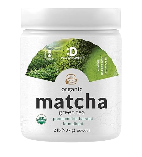 Organic Matcha Green Tea Powder, 2 lb (907g) | First Harvest, Culinary Grade | Japanese Sourced Cafe Mix | Zero Sugar, Keto Friendly, Non-GMO