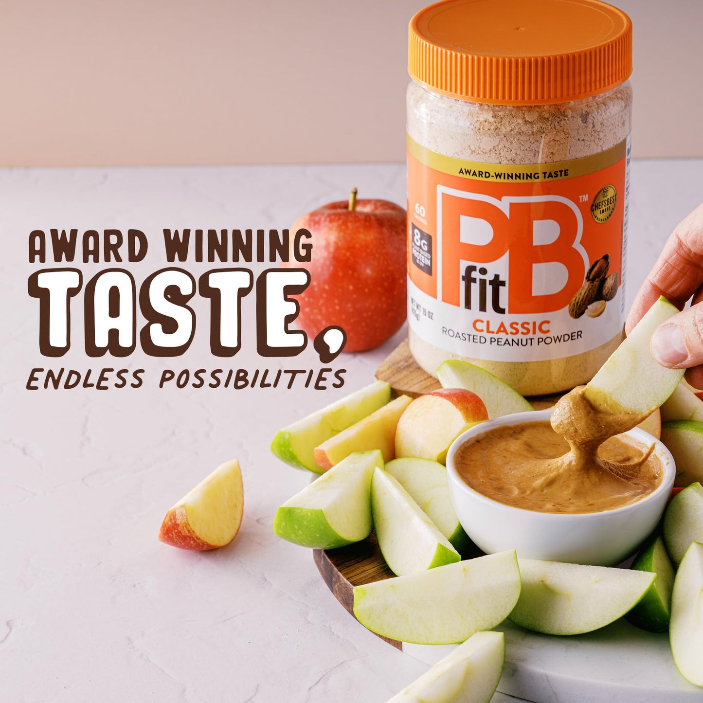 PBfit 15 Ounce Classic Peanut Butter Powder, Powdered Peanut Butter Spread From Real Roasted Peanuts, 8g of Protein 8% DV, Gluten-Free, 60 calories