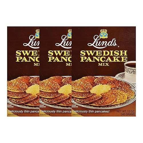 Lund’s Swedish Pancake Mix, Deliciously Thin & Light Pancakes, 12 oz, Traditional Scandinavian Recipe - Easy Mix for Breakfast or Brunch [Pack of 3]