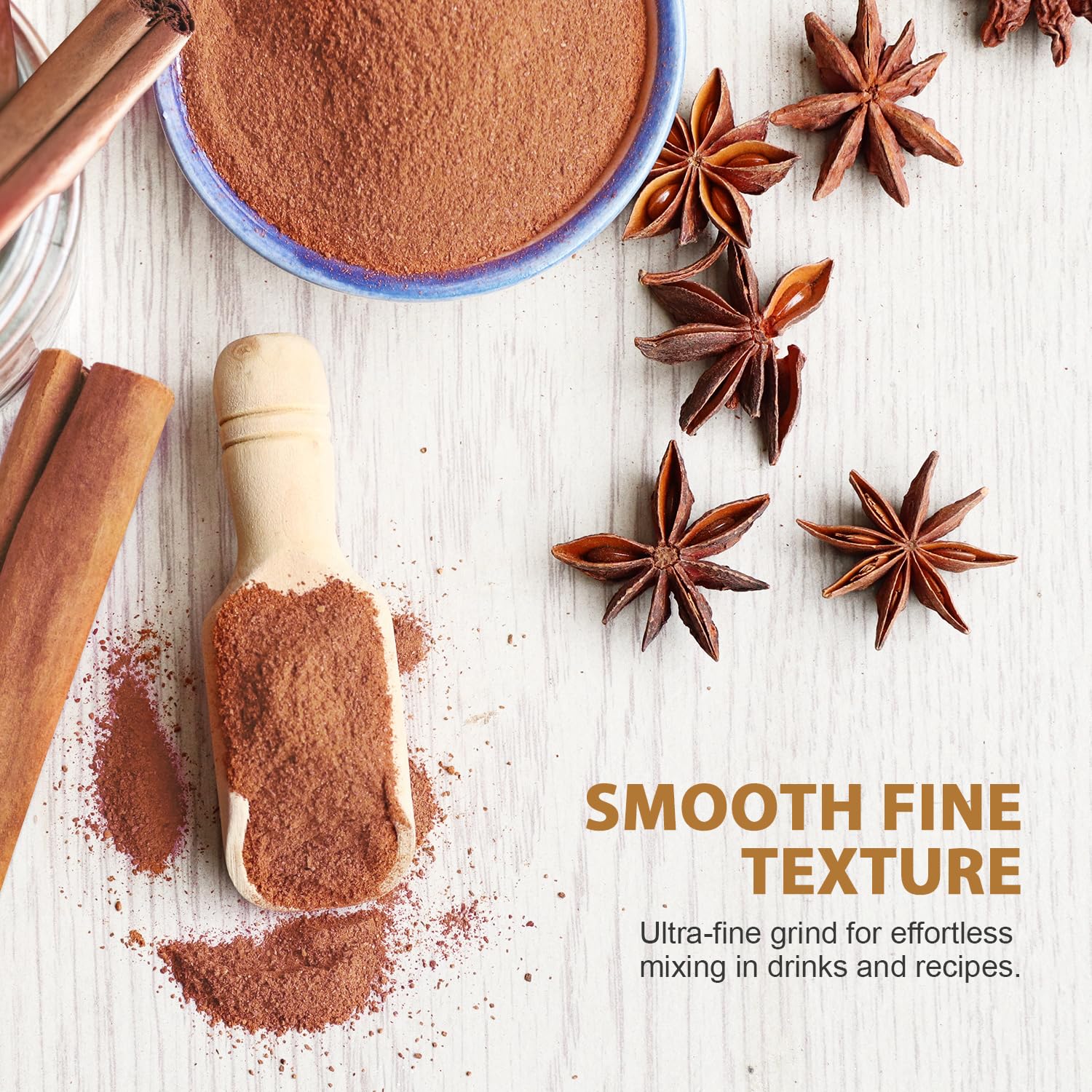 Soeos Organic Ceylon Cinnamon Powder, 16oz (454g), Premium Ground Cinnamon, Non-GMO, Gluten-Free, Freshly Packed