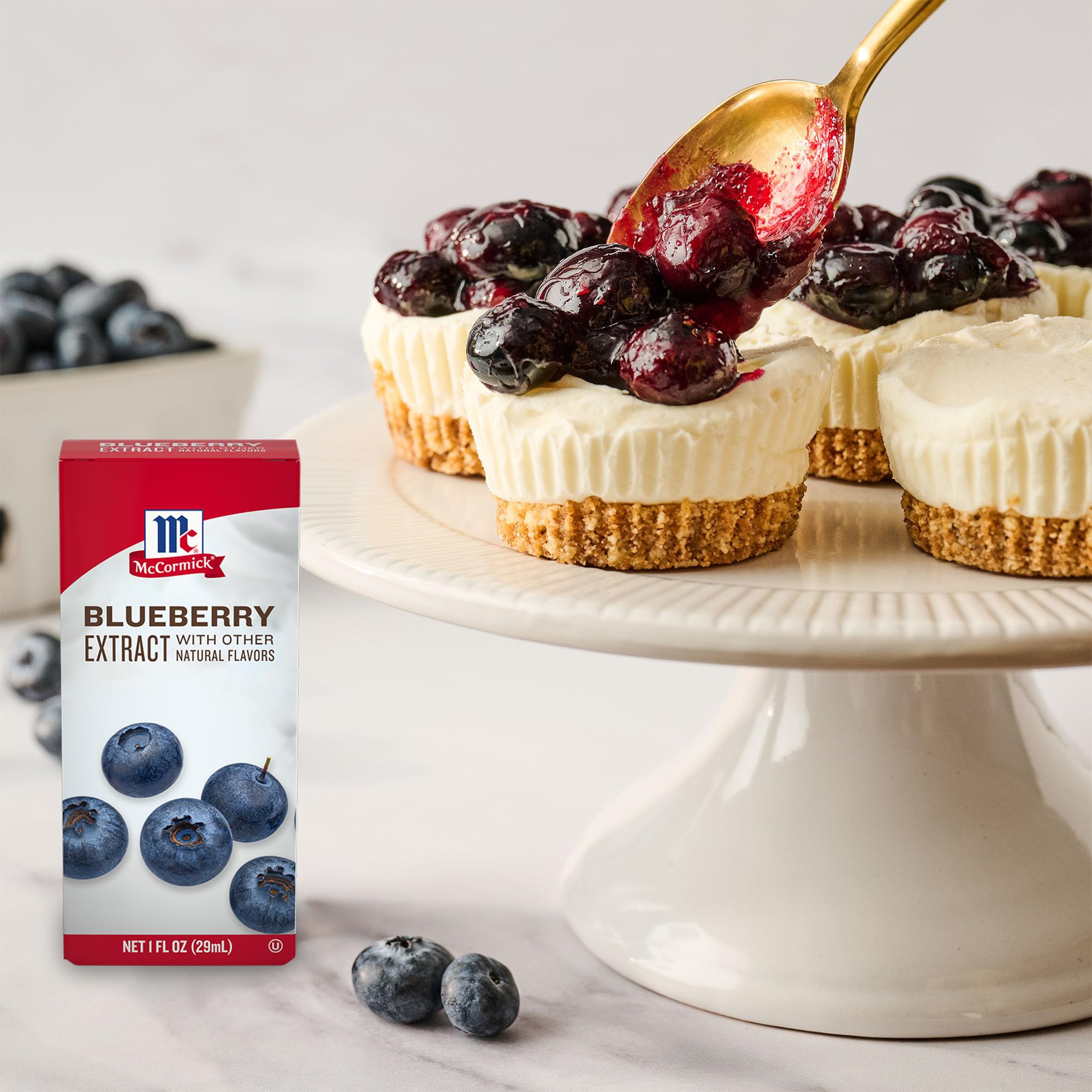 McCormick Blueberry Extract with Other Natural Flavors, Distinctive, Sweet Blueberry Flavor and Aroma for Baking Cookies, Cake, and Muffins