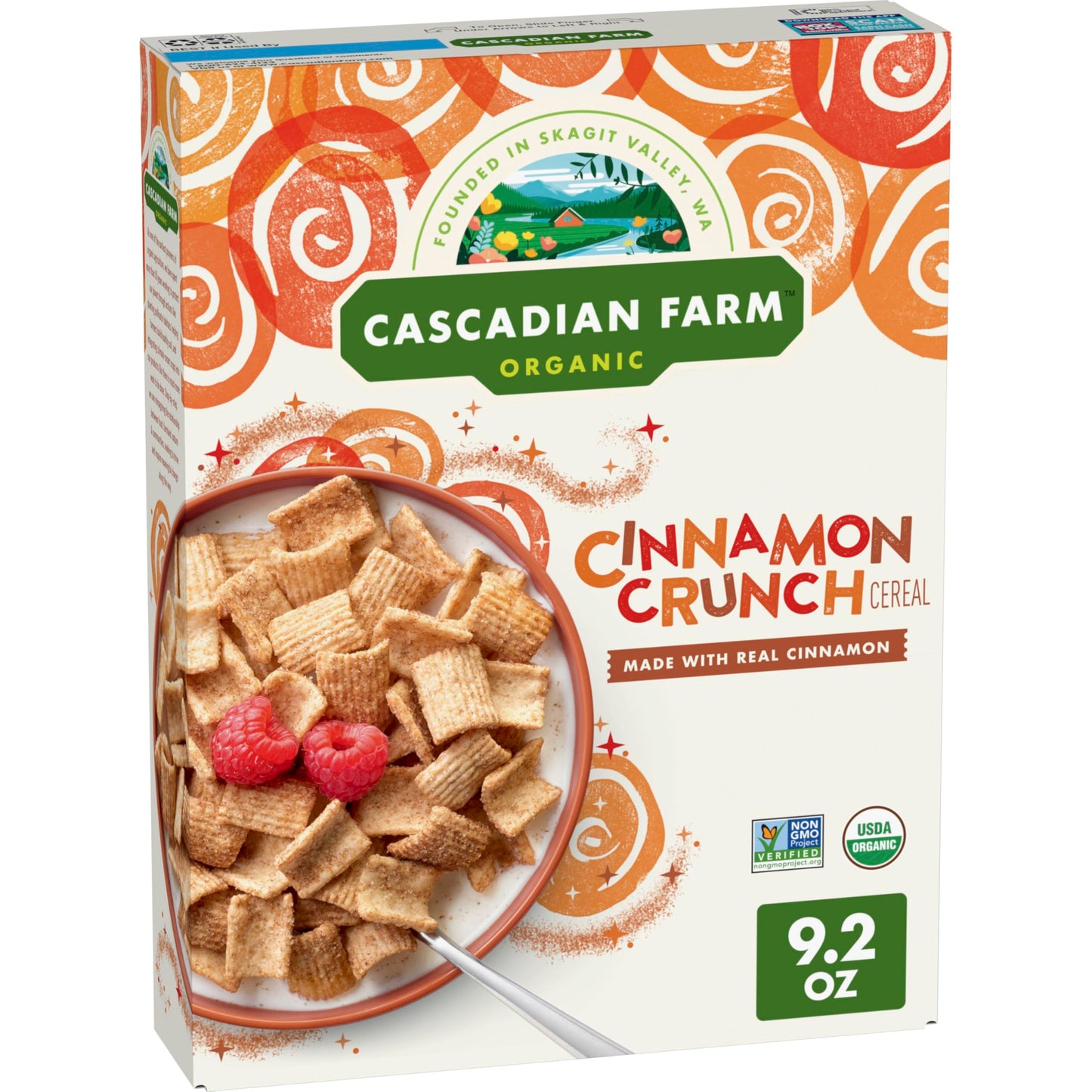 Cascadian Farm Organic Cereal, Cinnamon Crunch, Whole Grain Cereal, 9.2 oz