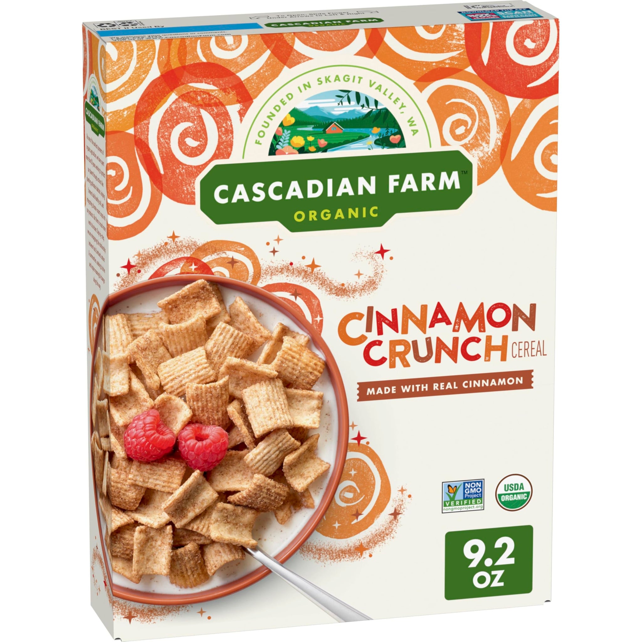 Cascadian Farm Organic Cereal, Cinnamon Crunch, Whole Grain Cereal, 9.2 oz