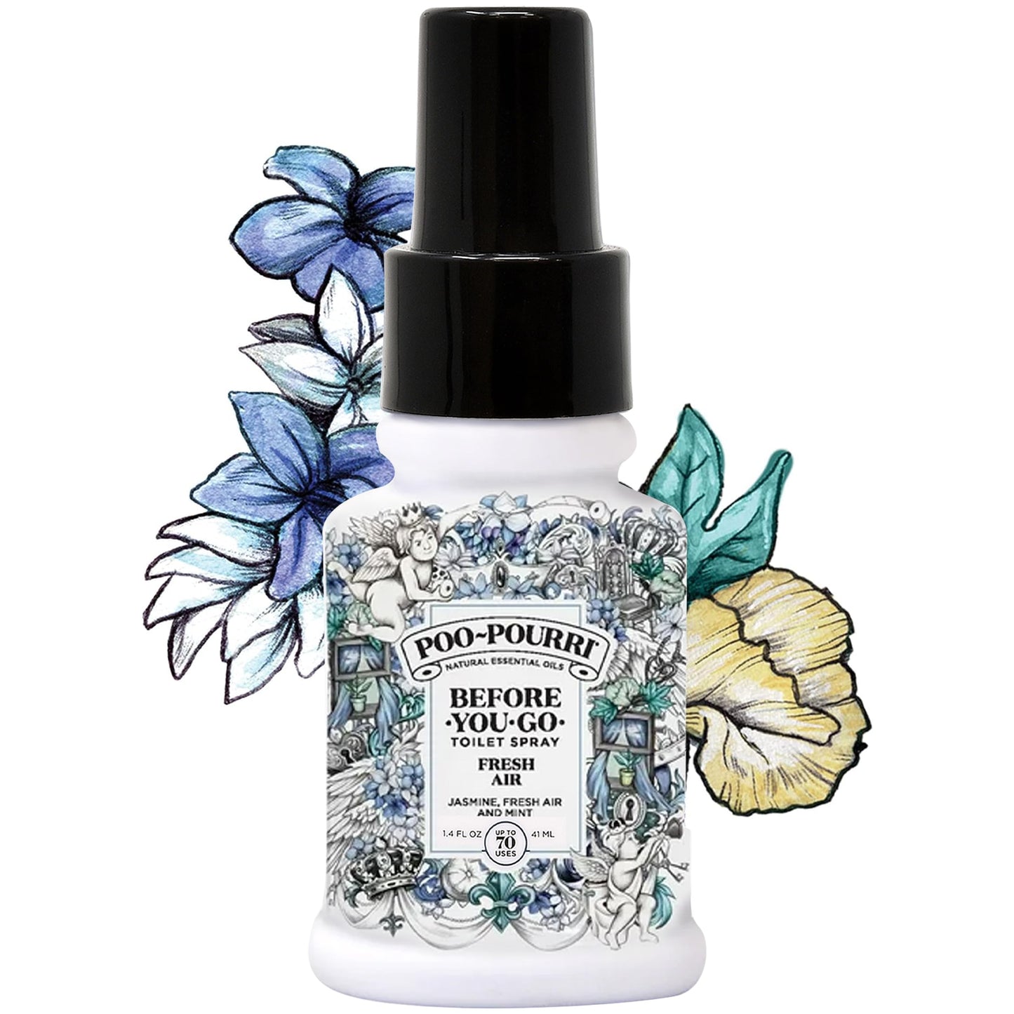 Poo-Pourri Toilet Spray, Fresh Air, 1.4 Fl Oz - Jasmine, Fresh Air and Mint 2 Pack