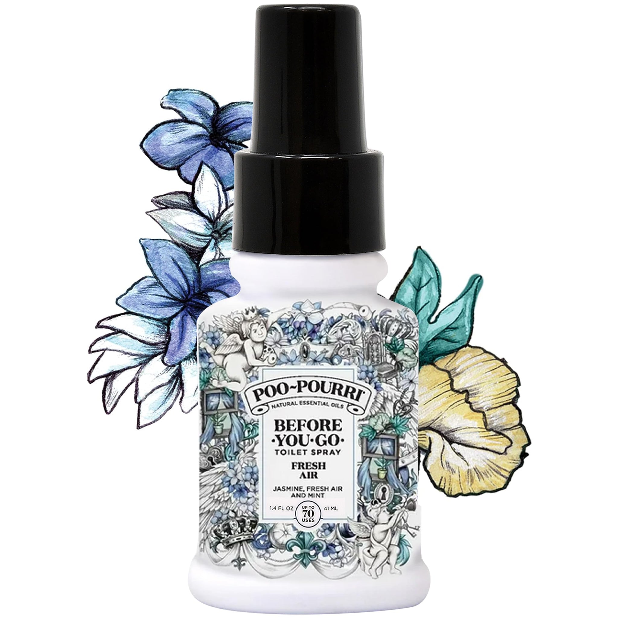Poo-Pourri Toilet Spray, Fresh Air, 1.4 Fl Oz - Jasmine, Fresh Air and Mint 2 Pack