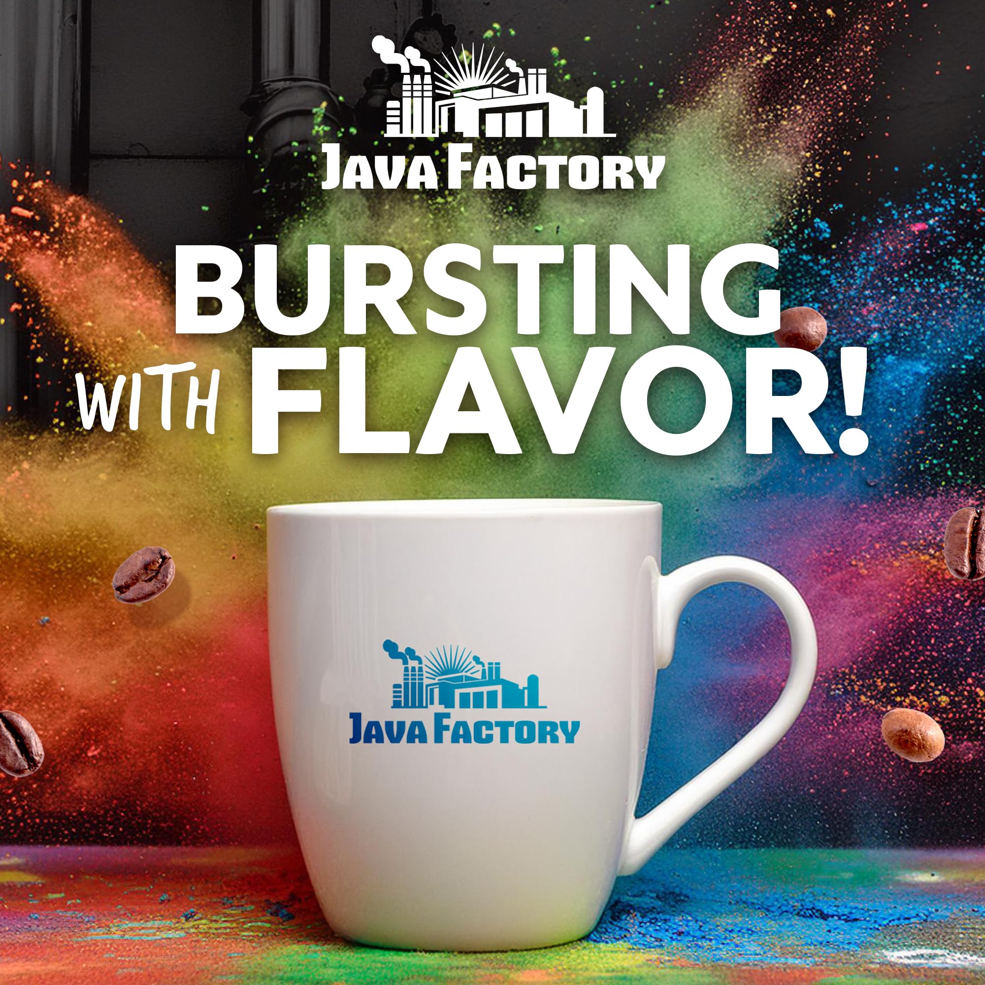 Java Factory Choconut Flavored Ground Coffee Bag - Chocolate and Coconut Brew, Made with 100% Arabica Beans - Flavor Enhanced, 10 Oz