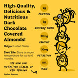 Nuts com - Dark Chocolate Covered Almonds - 2 Pound Bag, Healthy Snack for Adults & Kids, Good Source of Protein, Fiber, Iron, Calcium, Potassium