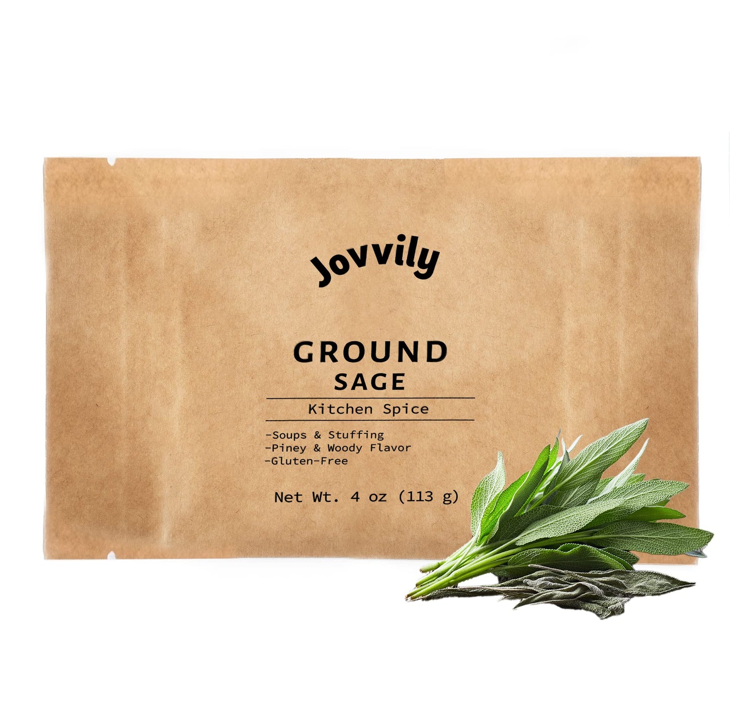Jovvily Ground Sage - 4 oz - Traditional Herb Seasoning - Soups - Stuffing