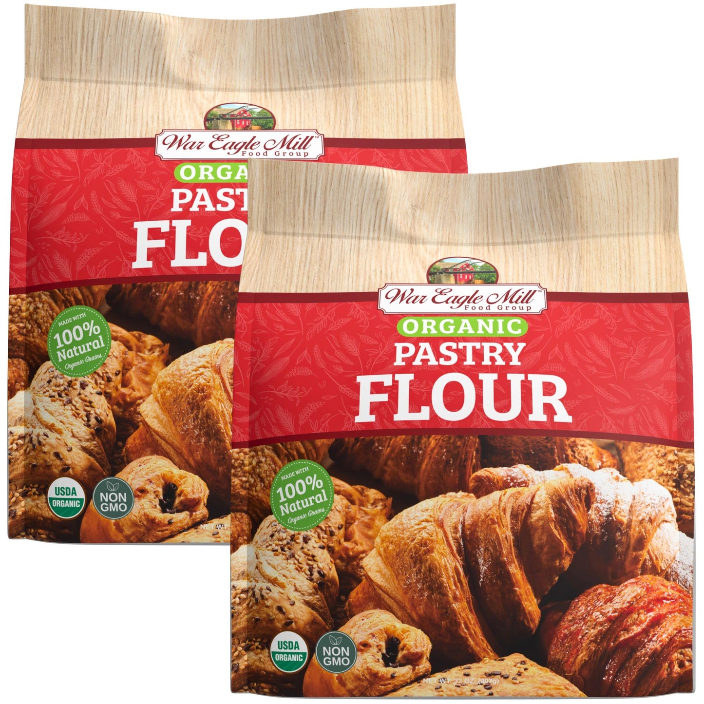 War Eagle Mill Organic Pastry Flour, 32 oz Bag (2 Pack)