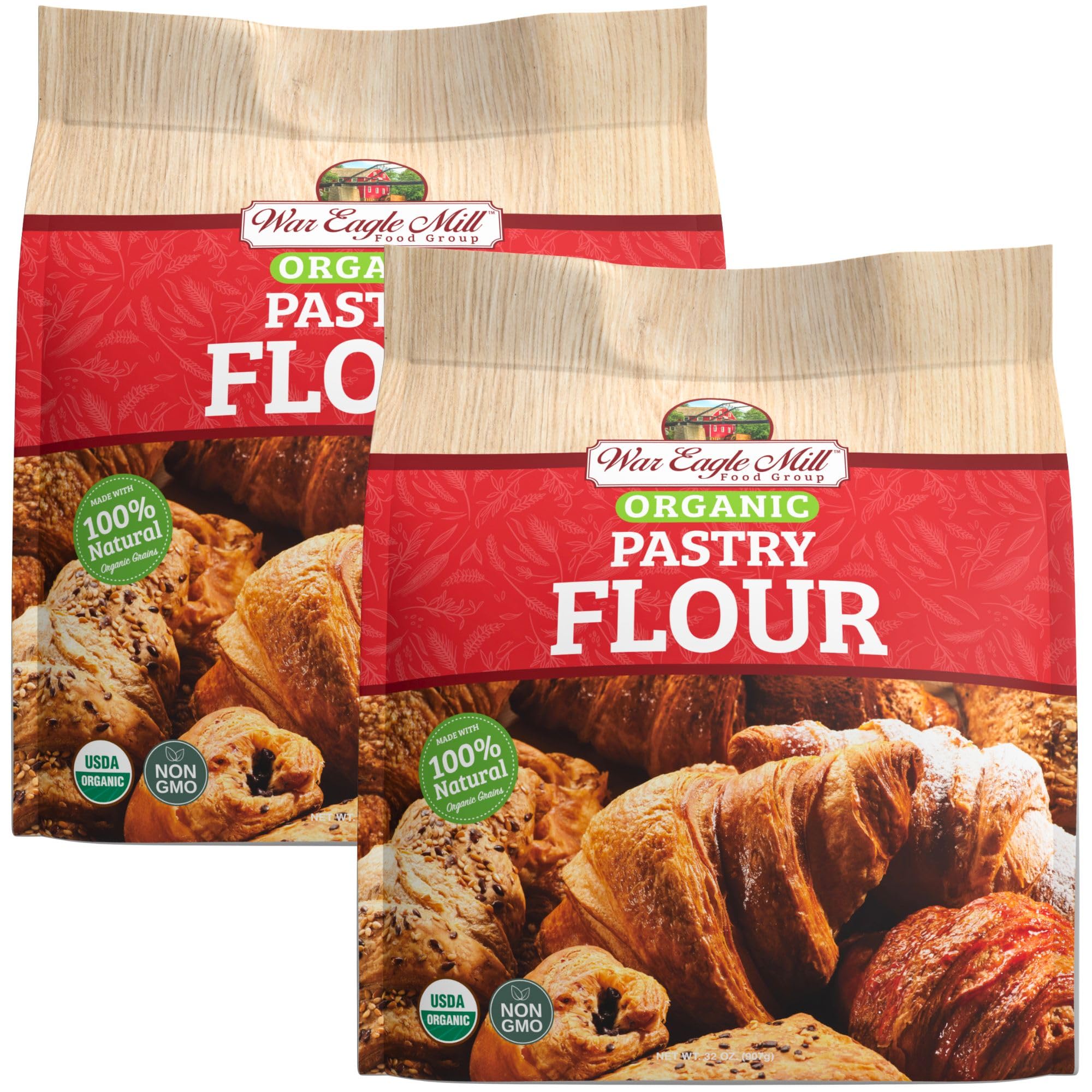 War Eagle Mill Organic Pastry Flour, 32 oz Bag (2 Pack)