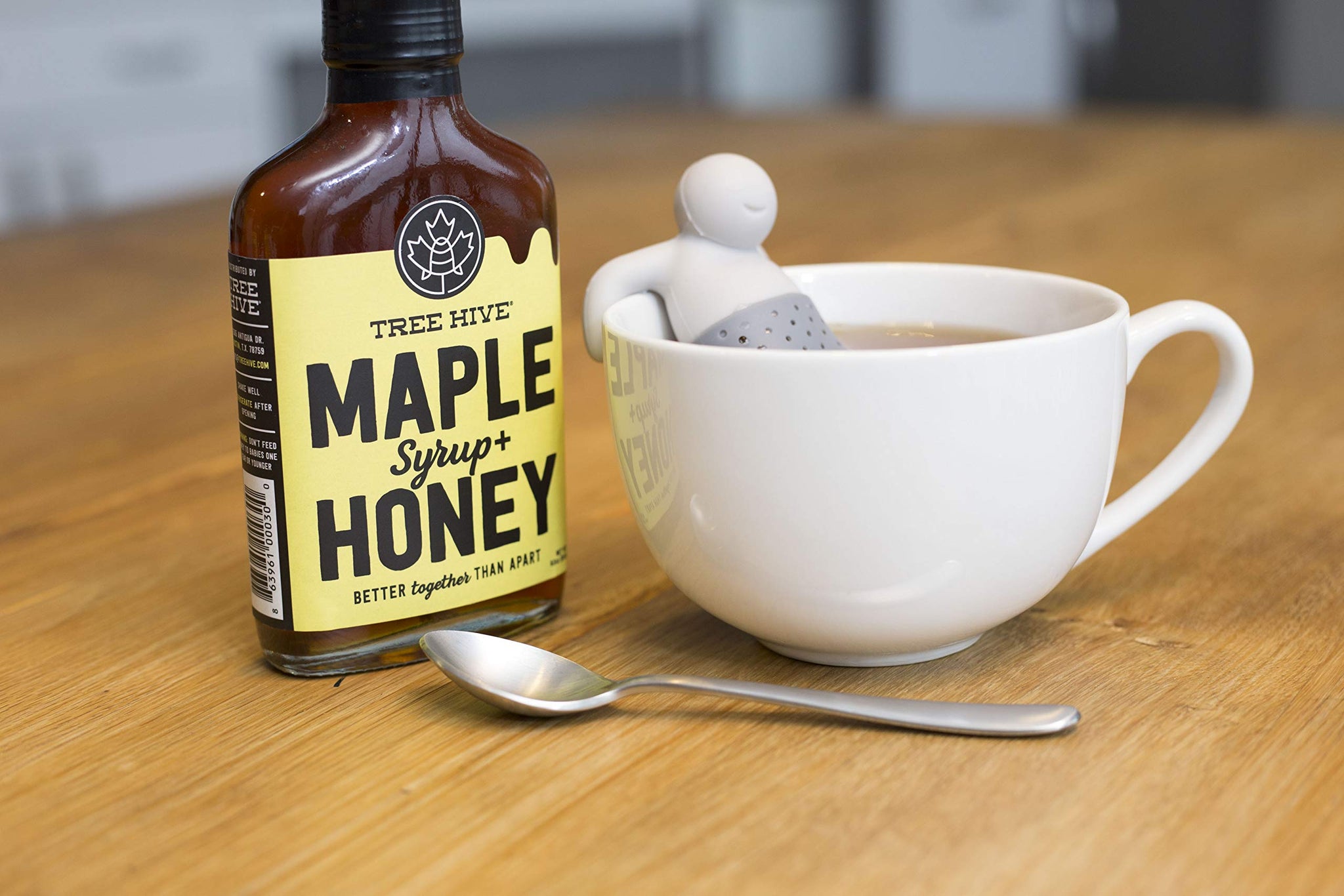 TREE HIVE Syrup - 8.5 oz Glass Bottle - Pure Maple and Raw Honey - Natural Topping for Pancakes and Waffles - Kids and Adult-Approved Taste