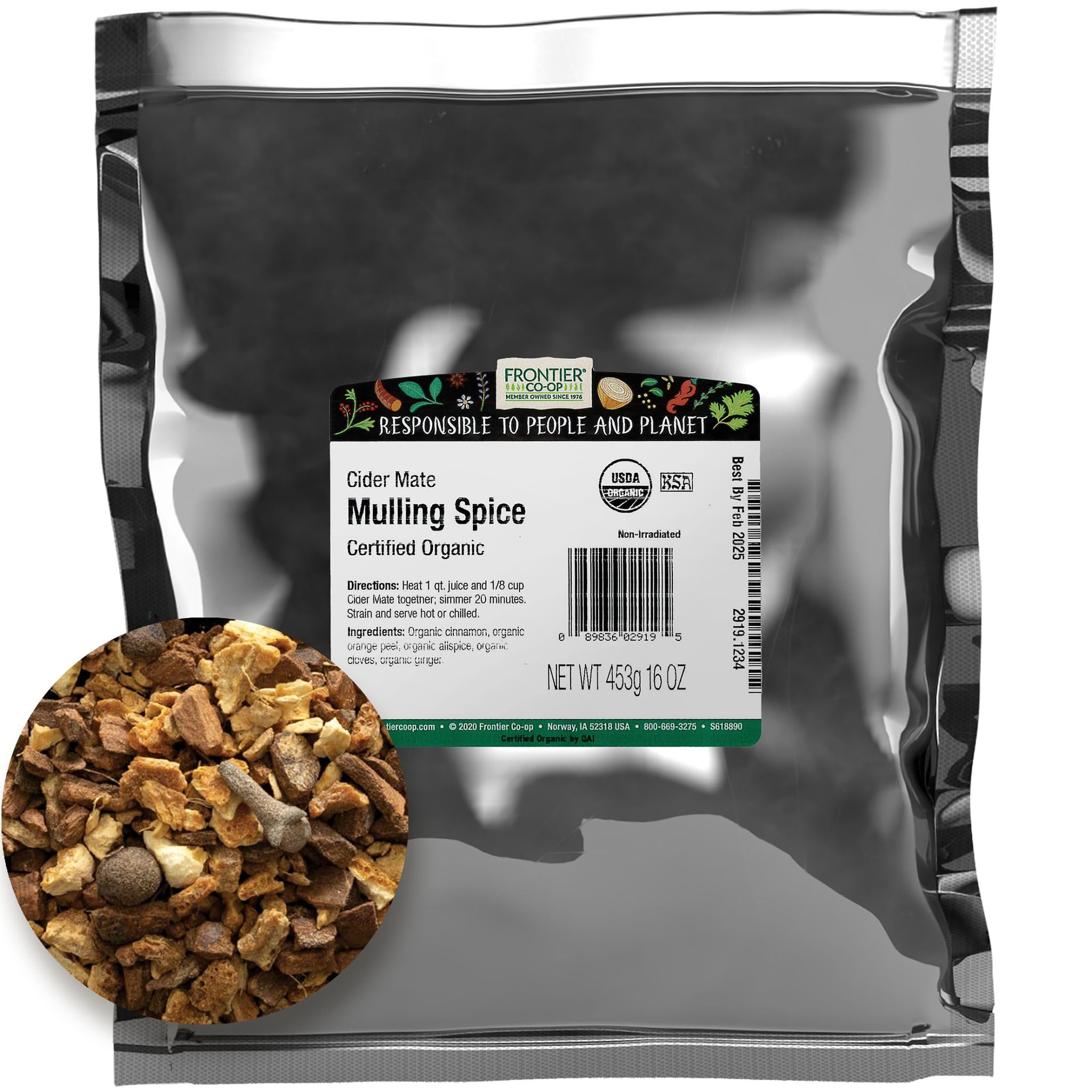 Frontier Co-op Organic Cider Mate Mulling Spice - For Mulled Cider | 16 Ounce (Pack of 1)