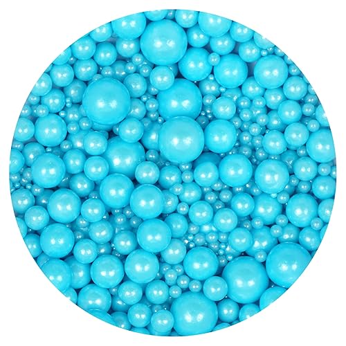 Blue Pearl Sugar Sprinkles 4.58 oz, Blue Sprinkles For Cake Decorating, Blue Sprinkles Edible, Blue Sprinkles For Cupcakes