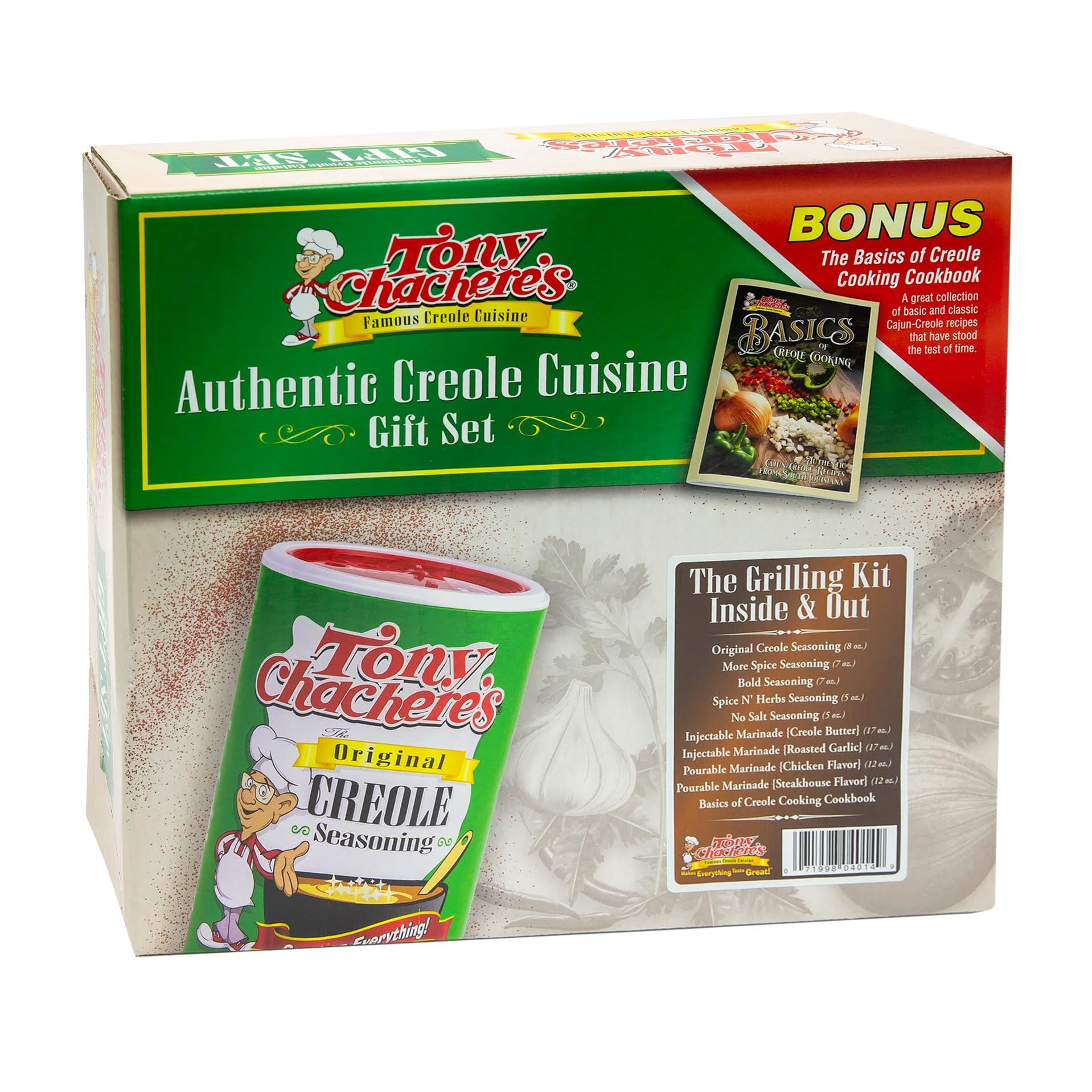 Tony Chachere’s Cajun Gift Set - Multiple Varieties of Seasonings & Spices - Great Idea for Cooks and Food Lovers (Gift Set, Grilling Kit - Inside