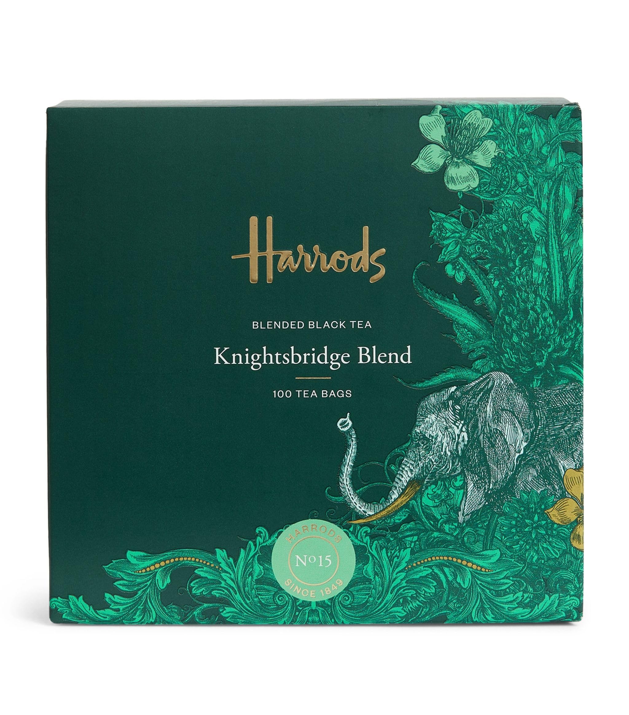 Harrods of London England No.15 Knightsbridge Strong Breakfast Tea, 100 Tea Bags