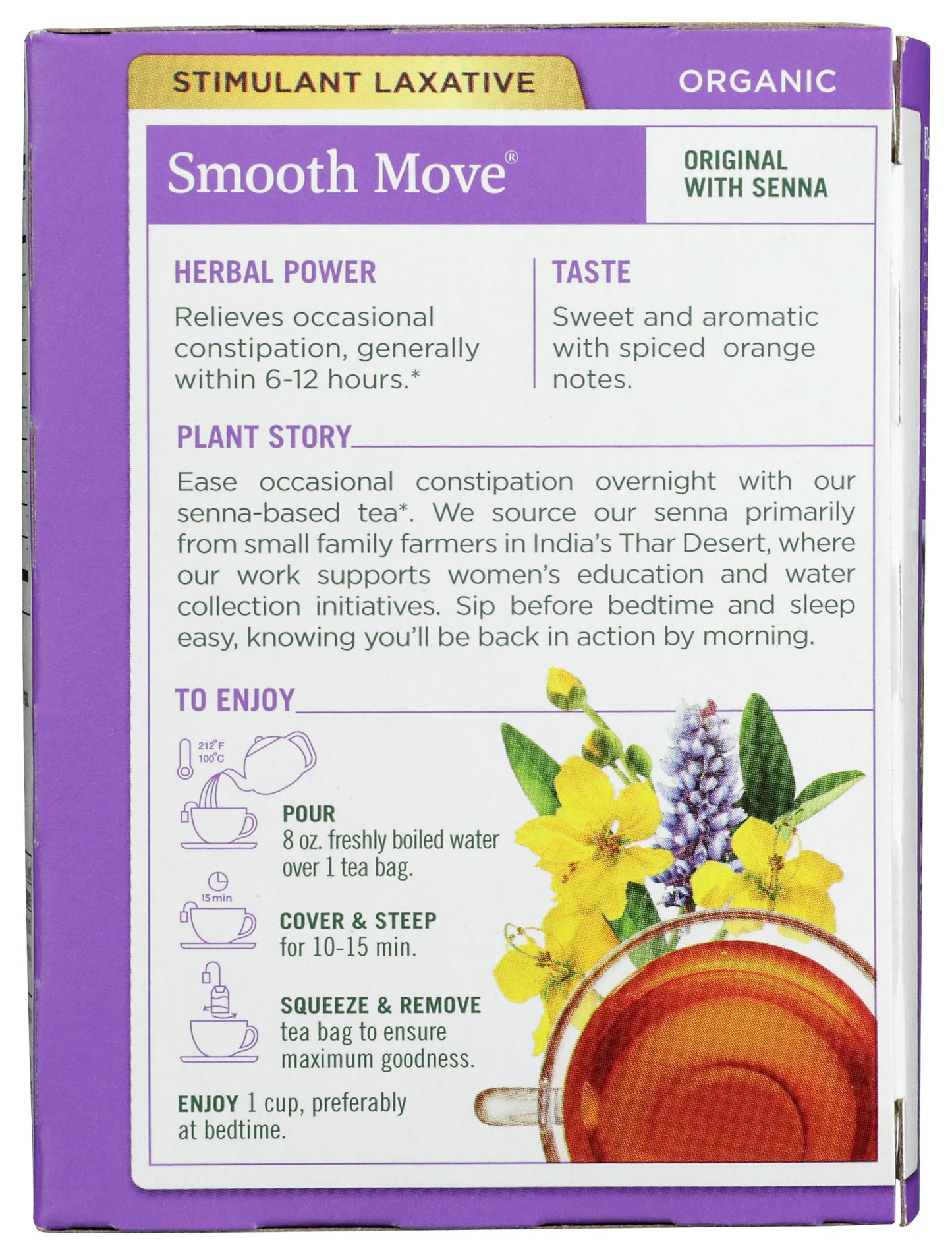 Traditional Medicinals, Tea Smooth Move Organic, 16 Count