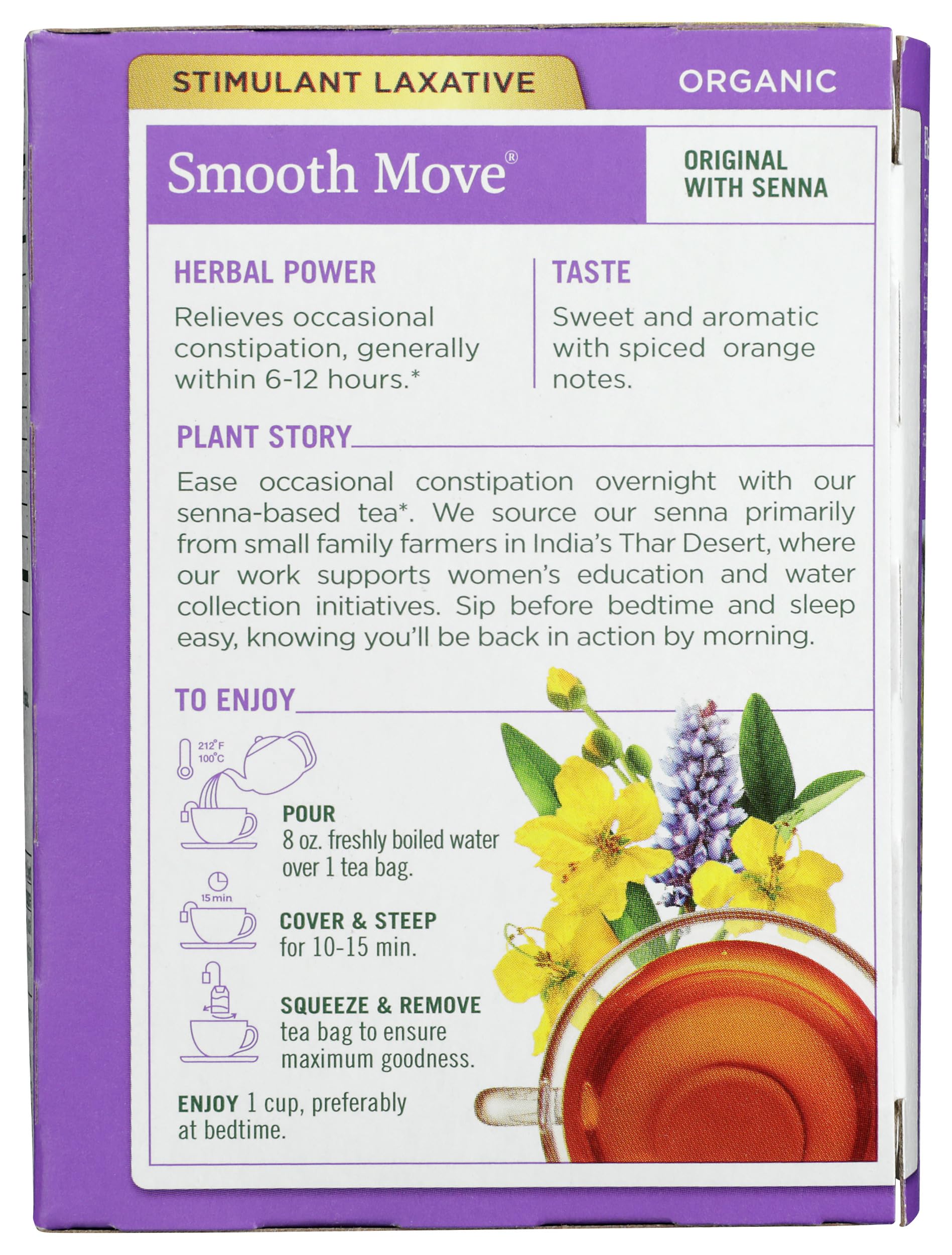Traditional Medicinals, Tea Smooth Move Organic, 16 Count