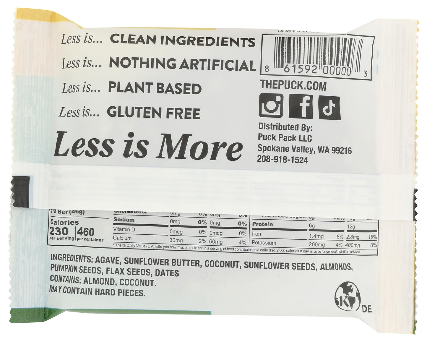 Protein Puck Coconut Almond Sun Butter Bar, 3.25 OZ