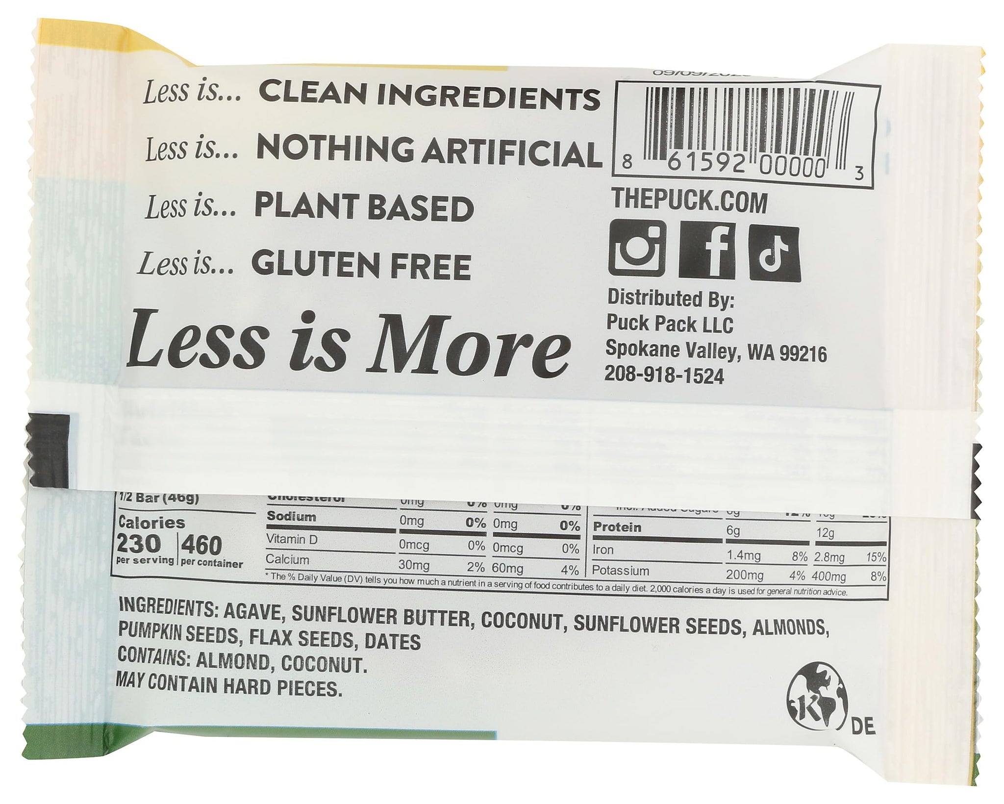 Protein Puck Coconut Almond Sun Butter Bar, 3.25 OZ