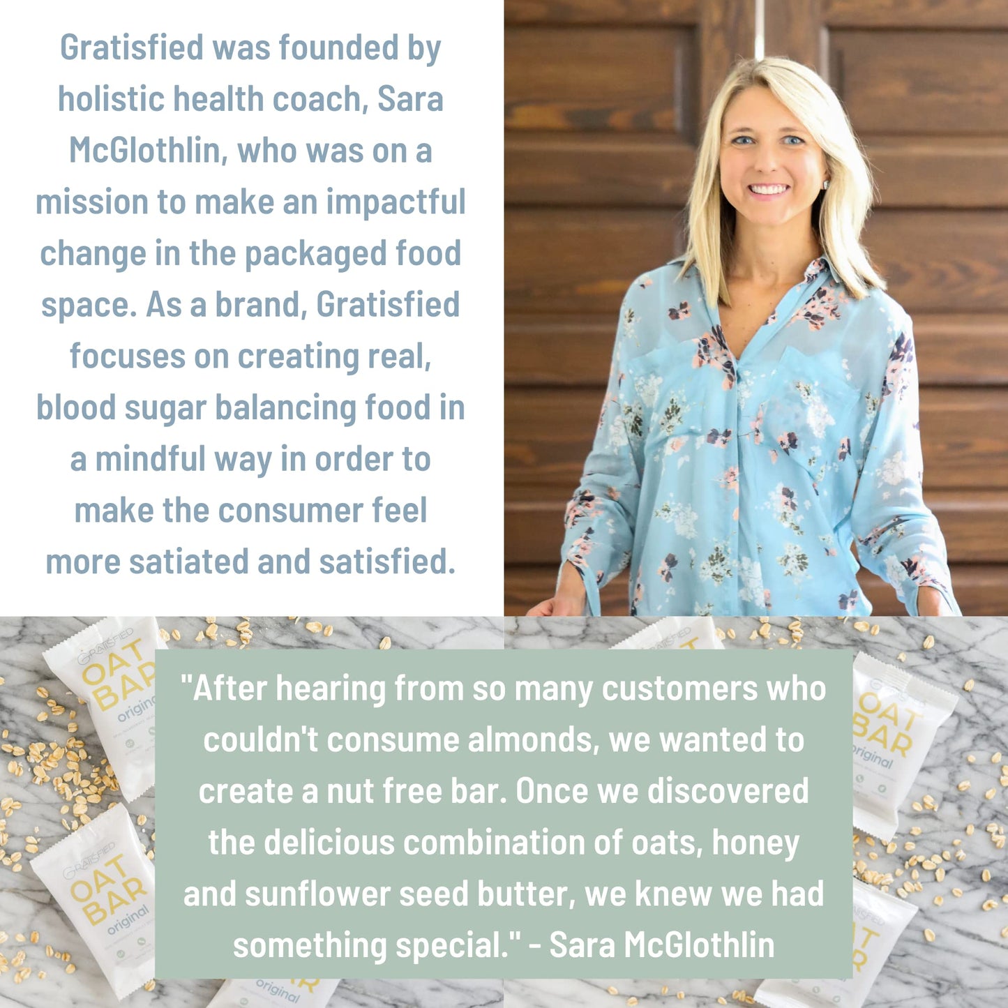 Gratisfied Oat Bar - Real Ingredients, Really Satisfying - Gluten Free, Nut Free, Plant Based Granola Bars | (12 Pack)