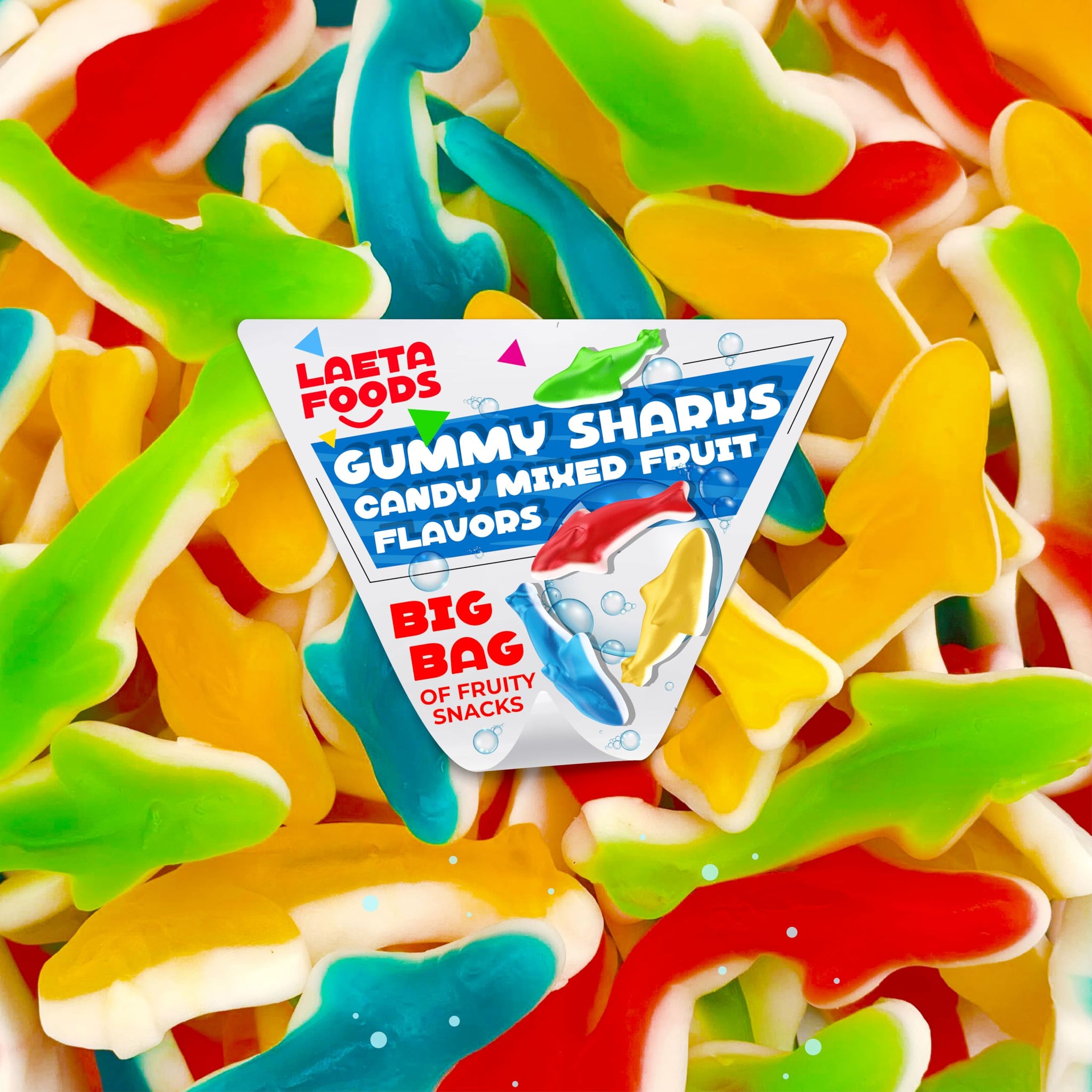 Gummy Sharks Candy | 2 Pound Bag | Assorted Fruit Flavors