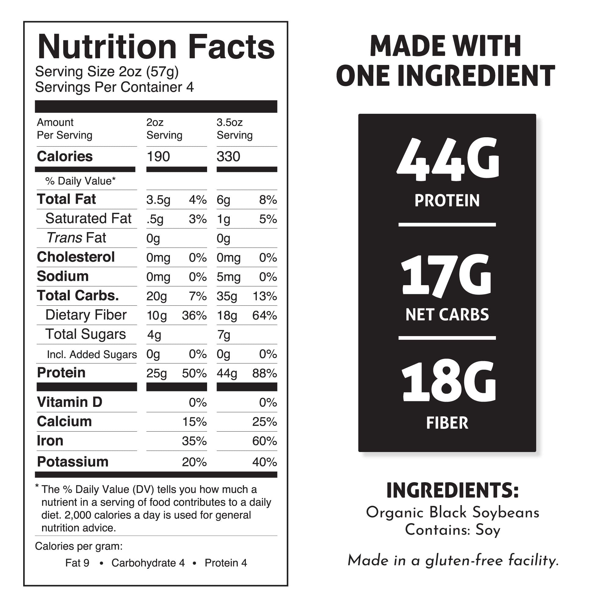 The Only Bean - Organic Black Bean Spaghetti Pasta - High Protein, Keto Friendly, Gluten-Free, Vegan, Non-GMO, Kosher, Low Carb, Plant-Based Bean