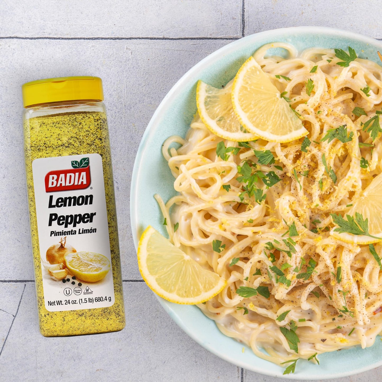 Badia Lemon Pepper Seasoning, 24 oz - Pepper, Garlic & Onion, Zesty Citrus Blend for Chicken, Seafood & Vegetables