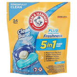 Arm & Hammer, 5 in 1 Power Paks Concentrated Clean Burst Laundry Detergent, 24 Count