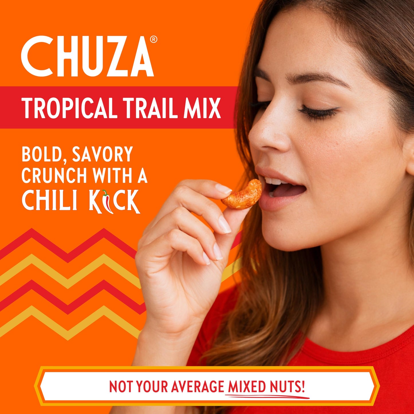 CHUZA Tropical Spicy Trail Mix (4 oz. Pack of 2) - Mexican Snacks Style Sweet Chili Nuts & Dried Fruit, Spicy Nuts, Pineapple, Peanuts, Almonds, Corn