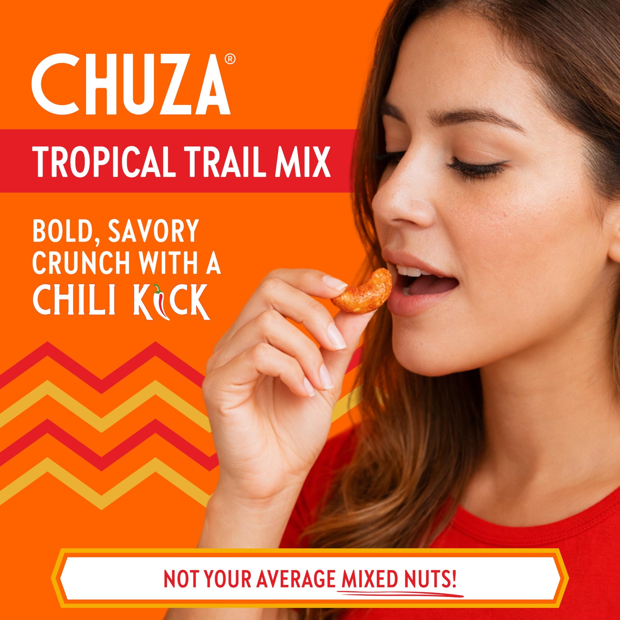 CHUZA Tropical Spicy Trail Mix (4 oz. Pack of 2) - Mexican Snacks Style Sweet Chili Nuts & Dried Fruit, Spicy Nuts, Pineapple, Peanuts, Almonds, Corn