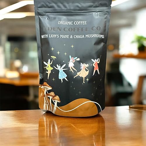 Eden Coffee Co - Organic Instant Coffee with Lion's Mane and Chaga Mushrooms - Brain & Immune Support - Vegan & Keto - Antioxidants & Superfoods