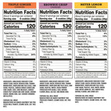 Dewey's Bakery Meyer Lemon, Brownie Crisp & Triple Ginger Moravian Cookie Thins Variety Pack, Bakery Fresh with Real Simple Ingredients, Low Calorie