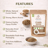 SPICY PANTRY Cumin Seeds 5 lbs - Whole Spice for Curries, Soups, Stews, Jeera Rice & Spice Blends - Non-GMO, Gluten Friendly, Warm & Earthy Aroma