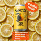 High Tide Yuzu Sparkling Juice - Flavored Carbonated Water Beverage, 46 Calorie per Can, Made with Real Yuzu Juice (Not from Concentrate), Lightly
