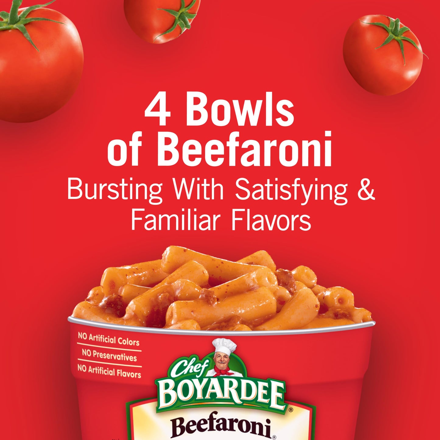 Chef Boyardee Beefaroni, Microwave Meal, 7.5 oz. 4-Count