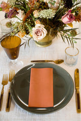 AMERICAN HOMESTEAD Paper Napkins - Terracotta Disposable Linen-Like Dinner Napkins - Restaurant-Quality Table Serviettes for Weddings, Parties
