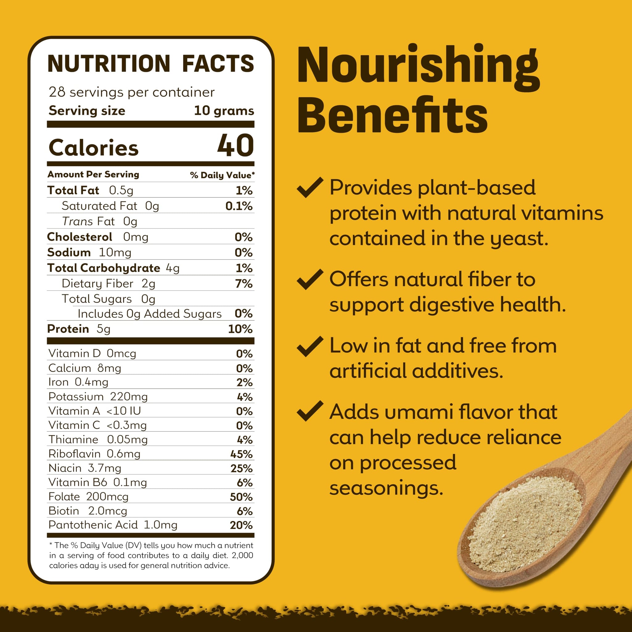 Coolinario Non Fortified Nutritional Yeast Flakes (10 OZ) Vegan Seasoning with Roasted, Nutty Flavor | Rich in Protein, Fiber & Minerals | Ideal