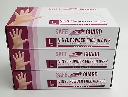 NATIONAL PAPER TRADING Disposable Large Vinyl Gloves 300 Count POWDER FREE [VGLPFX3] (300)