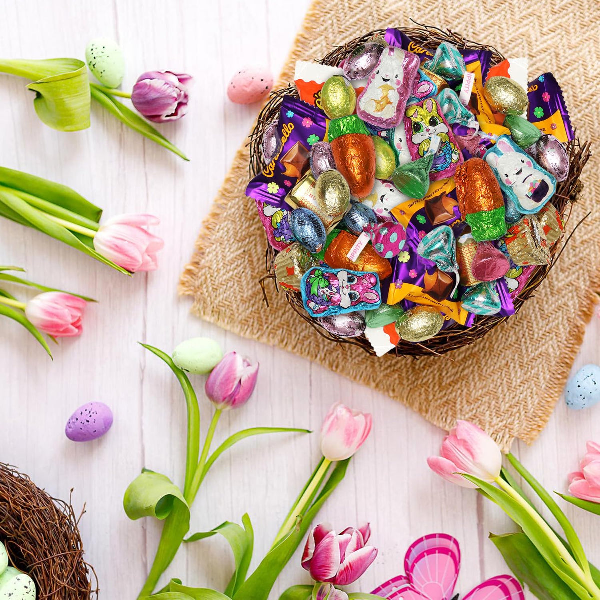 Bulk Easter Chocolate Candy Mix - 4 Pound Assorted Individually Wrapped Chocolate Candies Variety Pack For Easter Parties, Egg Hunts, Basket Fillers