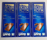 Moser Roth Milk Extra Creamy Chocolate - Pack of 3 - 13.2oz bars (Made in Germany)